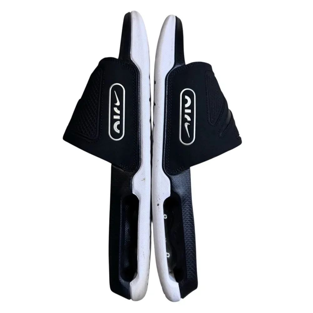 Nike Air Max Cirro Black White Slides Open Toe Laid Back Comfort Size 12